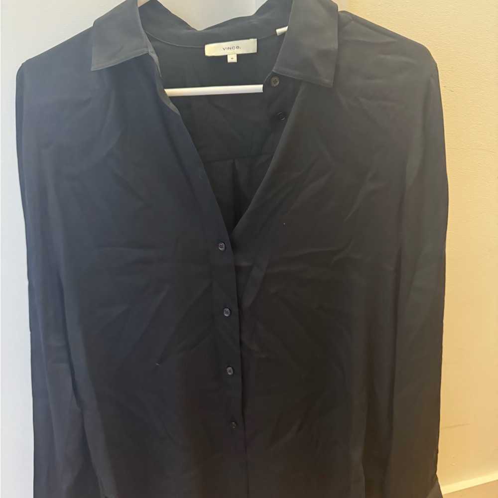 Vince women’s black silk shirt